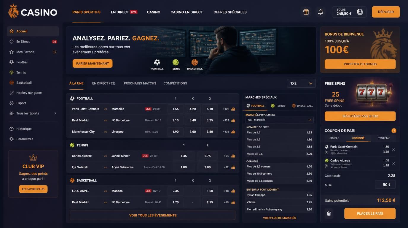 joueur analysant des cotes et promos bonus sur plusieurs sports