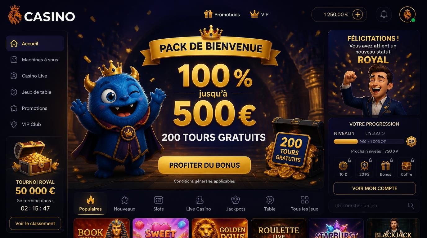 Un compte joueur obtenant le pack de bienvenue avec un boost niveau 1